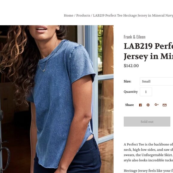 Frank & Eileen PATRICK Popover Henley Heritage Jersey Size: XS Mineral Blue - Picture 15 of 16